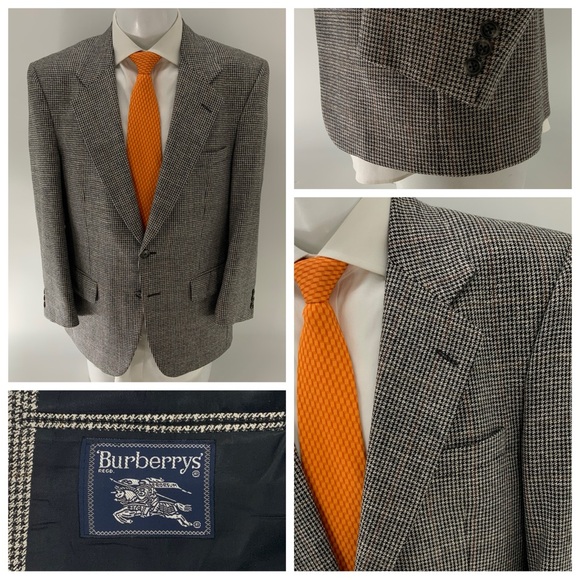 Burberry Sport Coat Blazer 41S Houndstooth Tweed Wool 2B 1V USA YGI V5-
113 - Picture 1 of 12